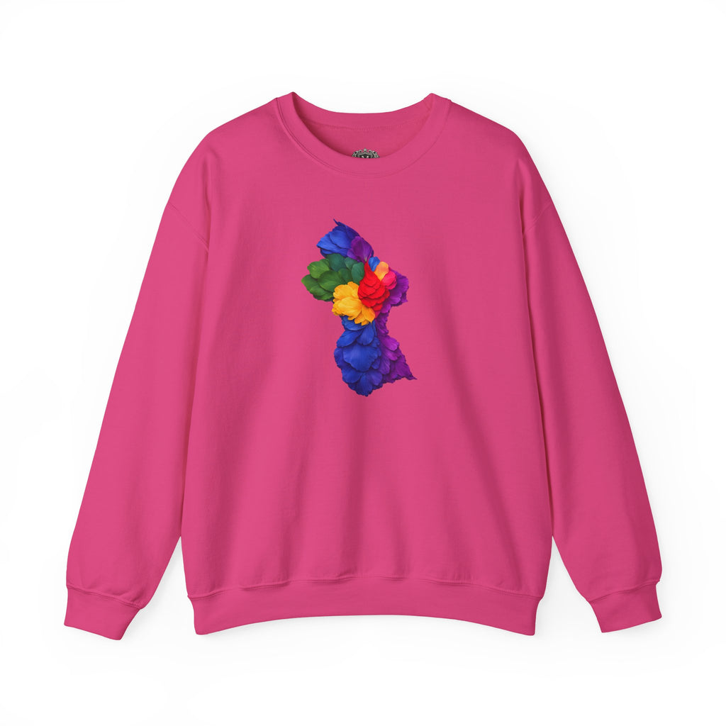 Floral Guyana Map Silhouette Sweatshirt – Flower Map Crewneck