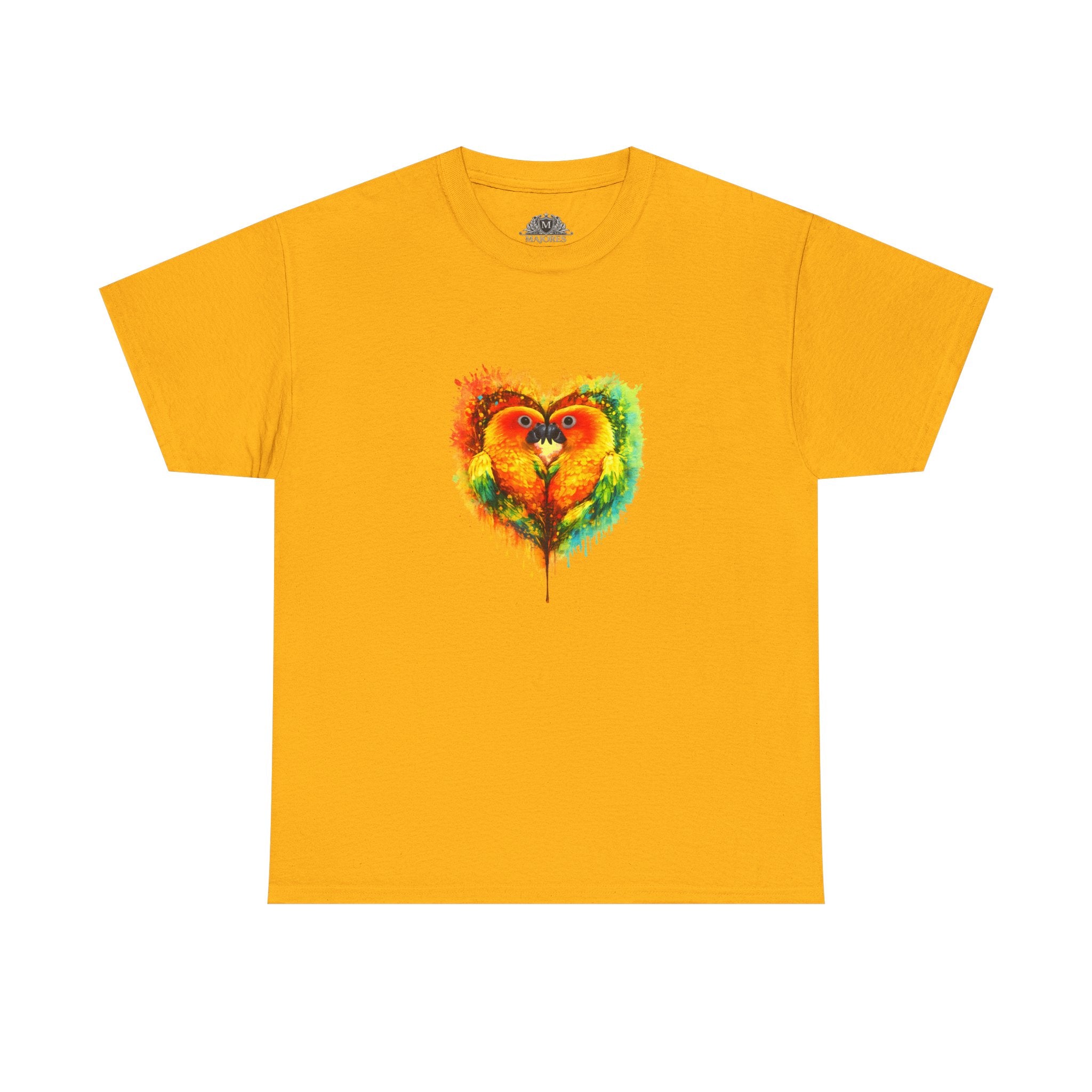 Sun Parakeet Heart Tee — Guyana Wildlife Tribute & Conservation Awareness