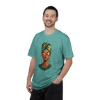 Afro Guyanese Woman Portrait with Headwrap & Sunglasses — Unisex Tee