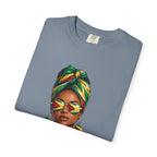 Afro Guyanese Woman Portrait with Headwrap & Sunglasses — Unisex Tee