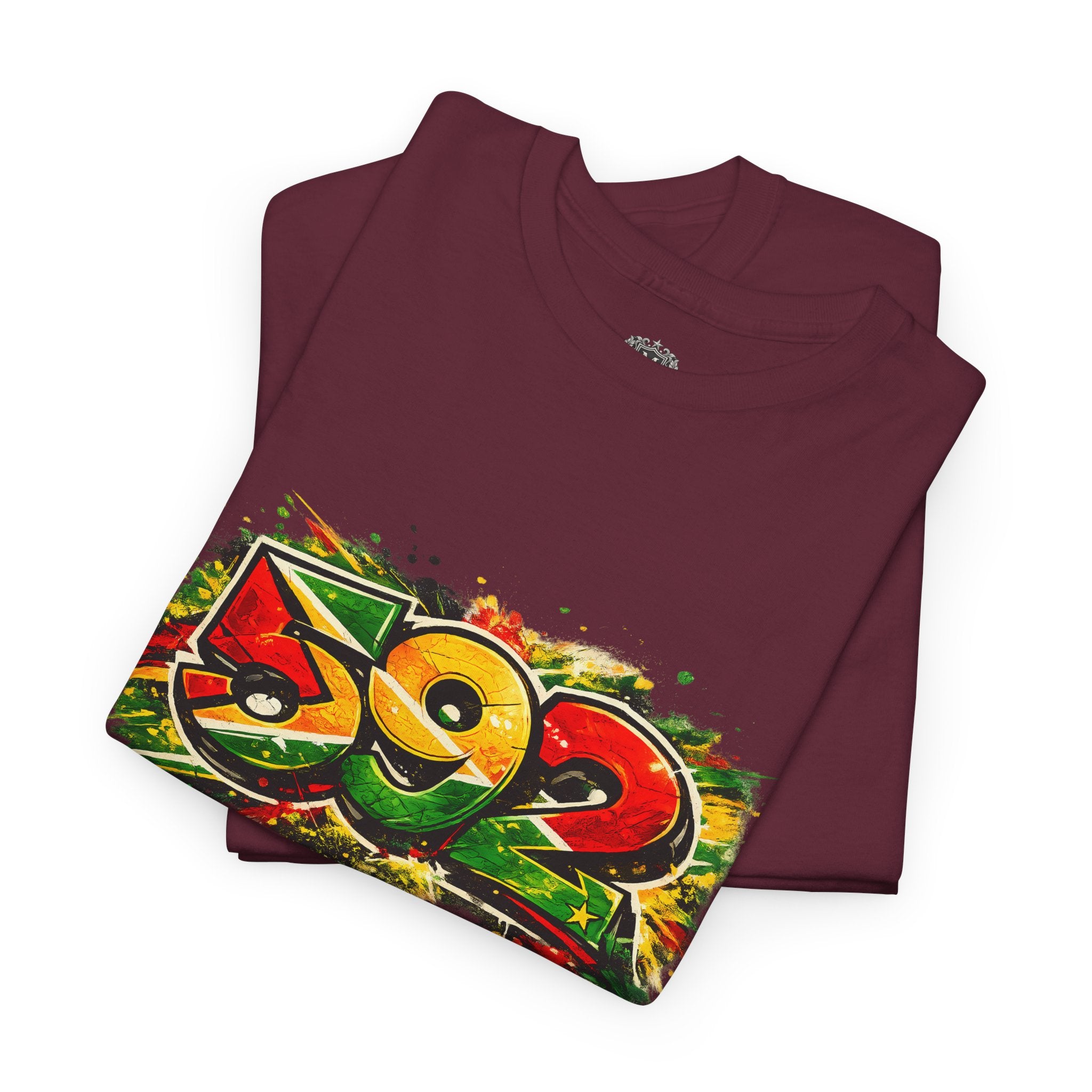 Guyana 592 Retro Street Art Tee — Vintage Area Code Pride
