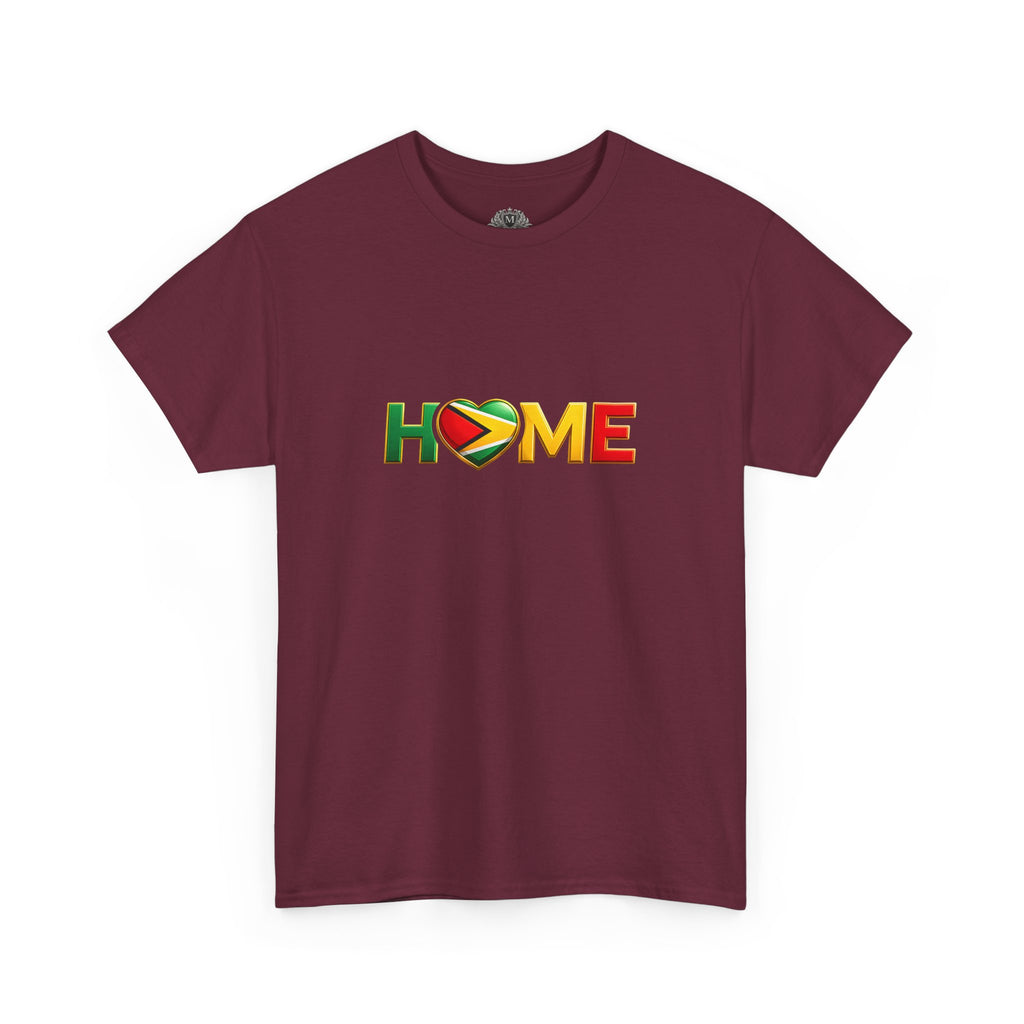 Heart Flag "HOME" Design — Guyanese Pride Tee