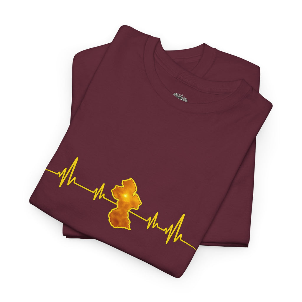 Guyana Heartbeat T-Shirt — ECG Map of Guyana Pride Tee
