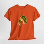 Guyana Hibiscus Tee — Woman Smelling Flower