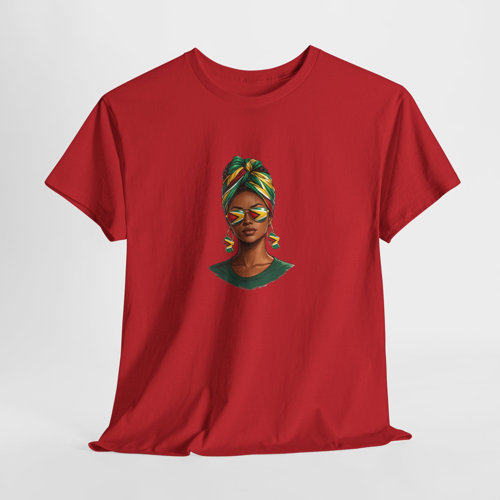Afro Guyanese Headwrap Portrait T-Shirt — Afrocentric Art Tee